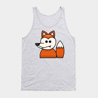 Fox Head Cartoon Illustration Tank Top